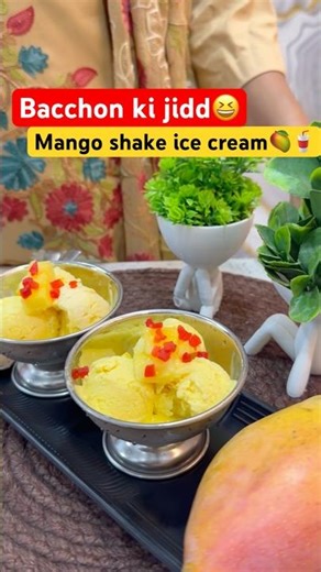 Bacho Ki Ladai Ka Yummy Solution 😍 Mango Shake Ice Cream #icecream #mangoshake #summerspecial