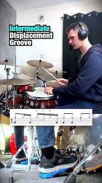 Intermediate Displacement Groove - DRUM LESSON #drums #drummer #drumlessons #drumgroove #drumset