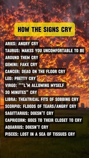 How The Zodiac Signs Cry 😭 #shrots #horoscope #astrology #zodiacsigns