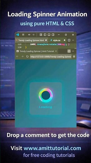 Loading Spinner Animation in 60 Seconds Pure HTML & CSS #shorts