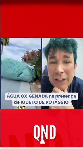 Água oxigenada + Iodeto de potássio