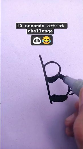 10 seconds artist challenge 🐼 try to make Panda in 10 seconds #shorts