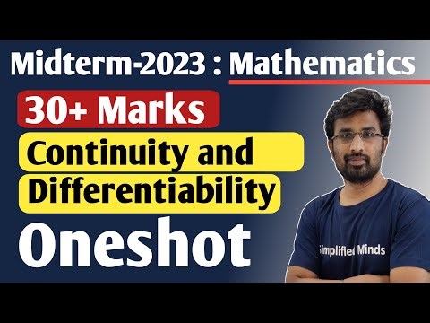 Continuity And Differentiability in Oneshot | 2nd PUC Maths Midterm 2023 | Important Questions
