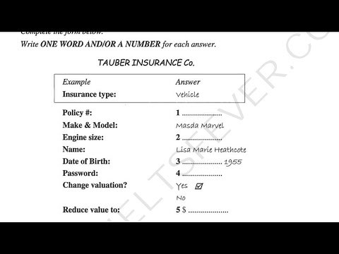 Tauber Insurance | HD AUDIO |1080p |listening | ielts