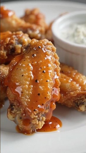 Crispy Homemade Buffalo Wings 🔥🍗 | Ultimate Crunch & Spicy Butter Sauce ASMR #asmr