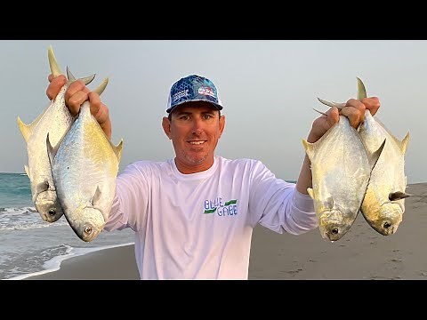 POMPANO ( Surf Fishing ) Catch Clean & Cook