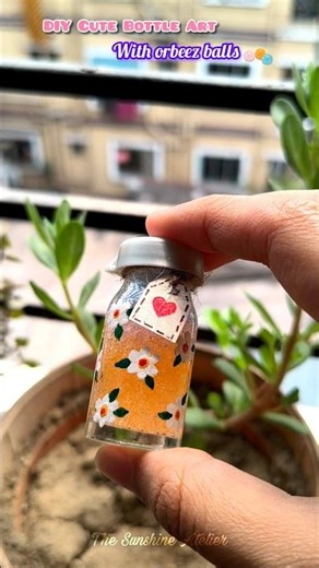 DIY easy and cute bottle art with orbeez balls 🫧✨💌 #diyart #orbeezballs #craft #shorts #viralshorts