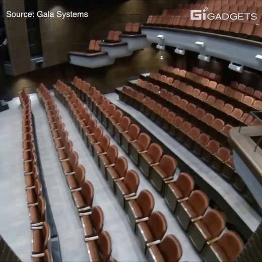 GiGadgets | This auditorium can transform itself. The Spiralift technology by Gala Systems makes auditoriums to move around. #gigadgets... | Instagram