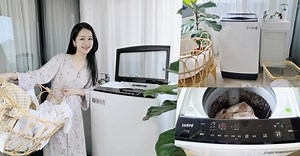 白色系洗衣陽台。白色簡約台灣製，聲寶 13kg變頻直立式洗衣機(WM-MD13) - 小草♥Grass♥ 日々は楽しさ!