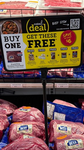 FREE items are back with MEAL DEAL! 🚨 Now till 1/29. When you buy a Stop & Shop Boneless Chuck Roast, get everything below for FREE! Stop & Shop White Potatoes (5 lb.) (Limit 1 item) Sweet Onions (bulk); Limit up to 1 lb. Stop & Shop Beef Broth or Stock (Limit 1 item) Stop & Shop Tomato Sauce (8 oz.) (Limit 1 item) McCormick Beef Stew Seasoning (Limit 1 item) While supplies last. Limit 1 offer per household. | Stop & Shop