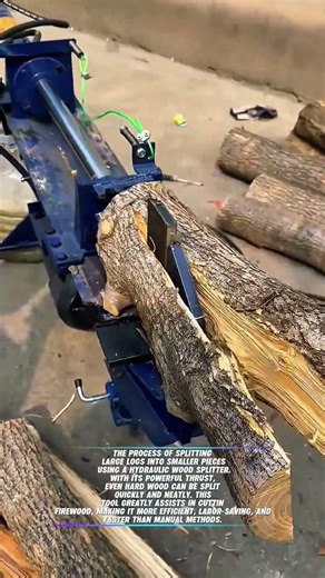 Hydraulic Wood Splitter – Splitting Large Logs Made Easy #shorts