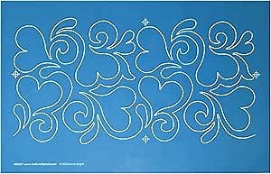 Full Line Stencil Splas of Love - Edge to Edge Nylon Mesh Stencil, Continuous Line Template for Hand Quilting, Free Motion Quilting, Domestic Machine Quilting, Long-Arm Quilting