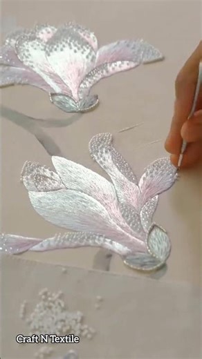 Bead Embroidery Technique । #embroiderydesign #embroiderytechniques #embroideryforbeginners #shorts