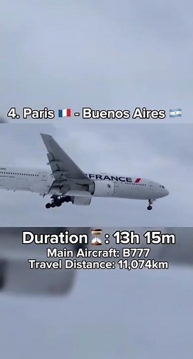 These Are Air France’s LONGEST Flights ✈️⏳ #airfrance #france #aviation #longhaul #shorts