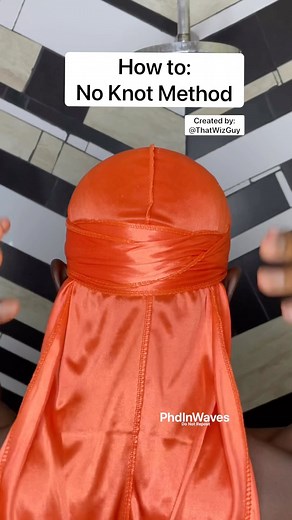 PhdInWaves | How To Do The No Knot Method or “Wiz Tuck” Created by @thatwizguy . . #180waves #360waves #540waves #durag #haircare #360jeezy... | Instagram