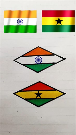 India–Ghana Flag Art 🇮🇳🇬🇭 | Creative Friendship Drawing