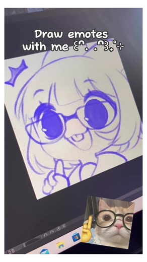 Draw emote with me ☝️🤓✨#emote #emotes #emoteartist #artistsoftiktok #fypagee