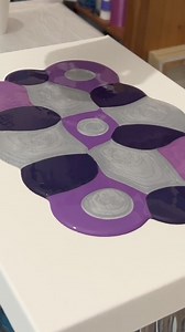 29K views · 576 reactions | A purple and silver puddle pour - a balance of block color and marble FUN and lacing. #fluidart #reelsfacebook #marble | Mark J Ratcliffe Art | Facebook