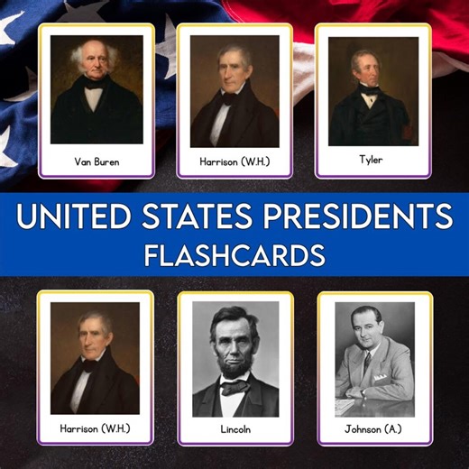 United States Presidents Flashcards Printable | US History Cards for Kids | Social Studies Classroom & Homeschool Learning - Etsy