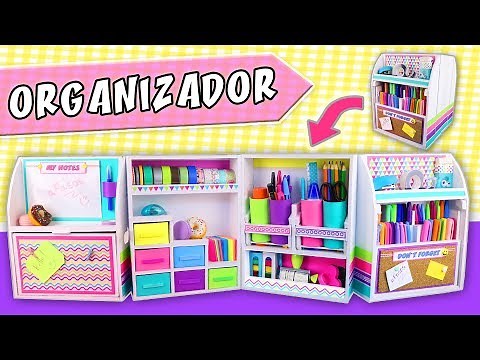 ORGANIZADOR DE ESCRITORIO Desplegable de Cartón - Regreso a Clases | Manualidades aPasos