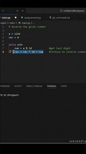 How to Reverse an Integer in Python (No String Functions!) #pythonforbeginners