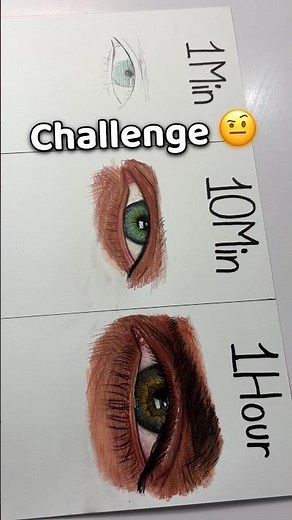 1 Minute vs 10 Minutes vs 1 Hour Drawing Challenge 🔥 #shorts