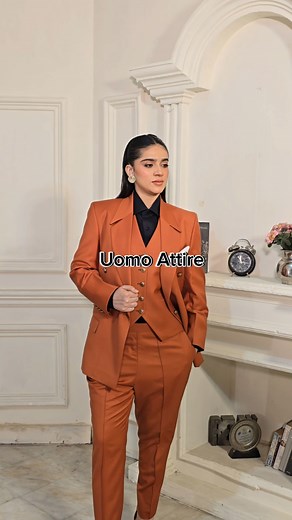 Boost your style with our custom-made Italian fabric three-piece suit in a rich rusty hue. Featuring a single-breasted waistcoat and a striking contrast with a sleek black shirt, this ensemble is designed for the modern gentleman who values elegance and sophistication. Step into the spotlight and embrace your unique personality with Uomo Attire. #UomoAttire #MensFashion #ItalianFabric #ThreePieceSuit #ElegantStyle #RustyColor #BlackShirt #TailoredFit #FashionForward #DapperGent #StyleInspiration