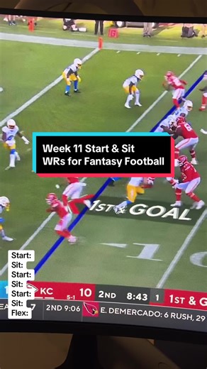 Start and Sit Wide Receiver for Week 11 of the Fantasy Football Season #nfl #fantasyfootball #fantasyfootballadvice Fantasy Football Rankings Fantasy Football Must Start Players Fantasy Football Trade Targets