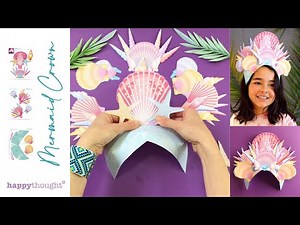 Easy to make paper Mermaid crown. Printable DIY Mermaid crown templates to download by Happythought