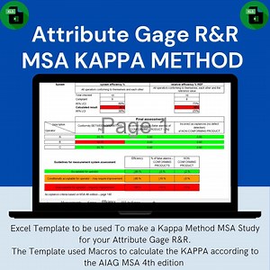 Buy Attribute Gage R&R - Attribute MSA Study by KAPPA Method Online in India - Etsy