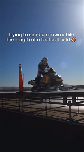 266K views · 2.1K reactions | American football field is 120 yards (or 360 feet) long, including the end zones. This jump was 361ft. Looks like a touchdown to me  #givesyouwiiings #polarissnow #ridefox #fxrracing #polarislubricants #mnf #vikings #skol #snowmobile #distancejump | Levi LaVallee | Facebook