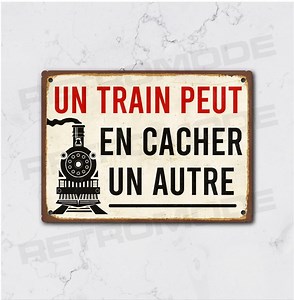 Vintage Metal Plate One Train Can Hide Another, Wall Decoration With SNCF Quote, Train Station Sign - Etsy