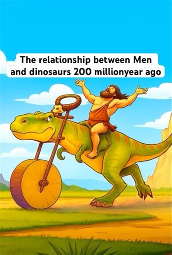 Relationship between men and dinosaurs 200 million years ago