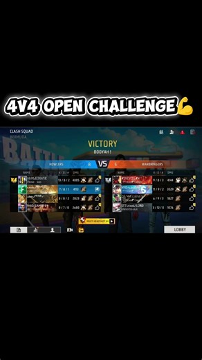 4v4 open challenge 💀 #freefire #freefiremax #shorts