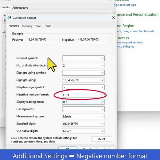 Get negative numbers in bracket in MS Excel