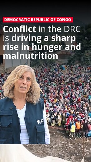 🔺Relentless conflict in the Democratic Republic of Congo is driving a sharp rise in hunger and malnutrition. WFP is providing life-saving aid on the ground, but severe funding shortfalls have forced WFP to reduce assistance. Without urgent funding, even more people could lose this vital lifeline. | World Food Programme