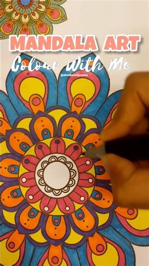 Mandala Art 🎨 | Colour With Me (ASMR) using markers | Colouring Book for Adults 11