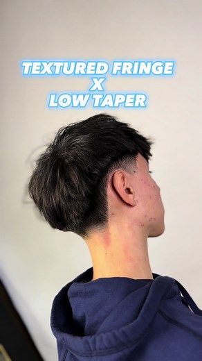 the power of a barber💈✊🏽 use texturizing powder or seasalt spray for more movement in your hair #fyp #straighthair #texturedfringe #lowtaper #asianhair #yyc #viral