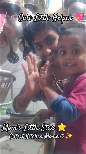 Toddler Helping Mom with Dishwashing 😍✨Cutest Kitchen Helper Ever 😇 Dishwashing Fun ❤️ So Adorable!