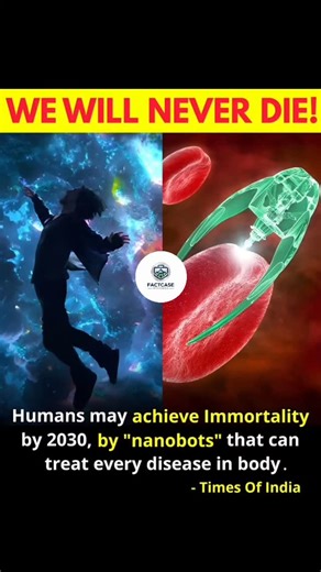 Unredacted 💀 on Instagram: "Humans may become immortal by 2030 according to futurist ray kurzweil, microscopic nanobots could soon live inside our bodies -repairing cells, fighting diseases before they start, and even reversing aging itself ai may reach human-level intelligence by 2029, and humans could merge with machines, rewriting what it means to be alive this isn't sci-fi anymore... it's terrifying, exciting, and world-changing a future with no death raises one big question are we ready to