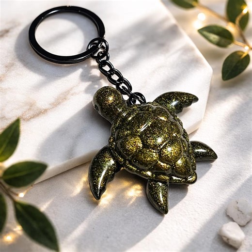 Handcrafted Turtle Keychain - Etsy
