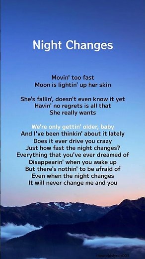 Night Changes - One Direction {lyrics} | English song | #lyrics | viral lyrics | #music #fyp #shorts
