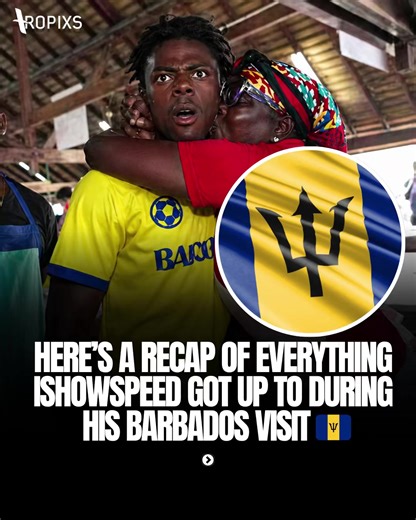 IShowSpeed kept the energy high as Day 3 of his Caribbean tour took over Barbados 🇧🇧 From linking with locals to exploring the island’s culture and pulling off some wild moments on stream, Speed packed an entire day with nonstop action.