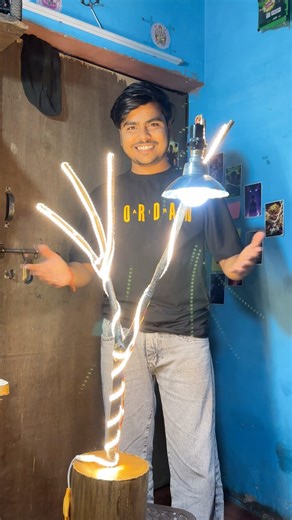 Normal lakdi se banaya luxury lamp