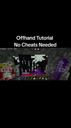 Offhand Tutorial With No Cheats #minecraft #minecrafttutorial