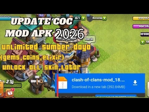 DOWNLOAD COC MOD APK TERBARU 2026!! UNLIMITED MONEY + UNLIMITED GEMS V18.200.9