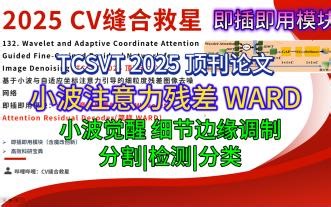 CV任务通用模块|TCSCT 2025 顶刊论文|小波注意力残差模块 WARD|魔改1个创新点（原创模块），适用于图像分类、目标检测、语义分割等所有CV任务