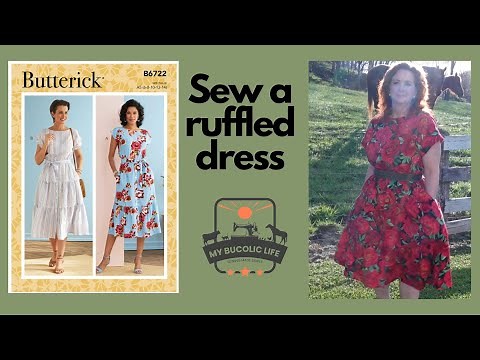 Sewing Butterick 6722 Tiered ruffled pullover dress