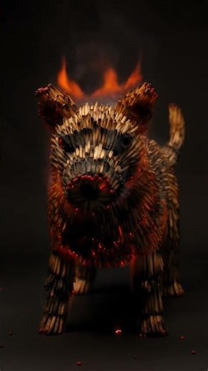 pig burning Matchstick #animalsculptures