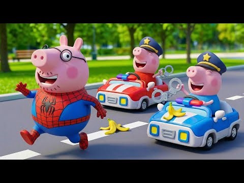 HAHA! Why Is Spider-Man Daddy Pig Running From Police George And Peppa Pig? | PEPPA 3D ANIMATION